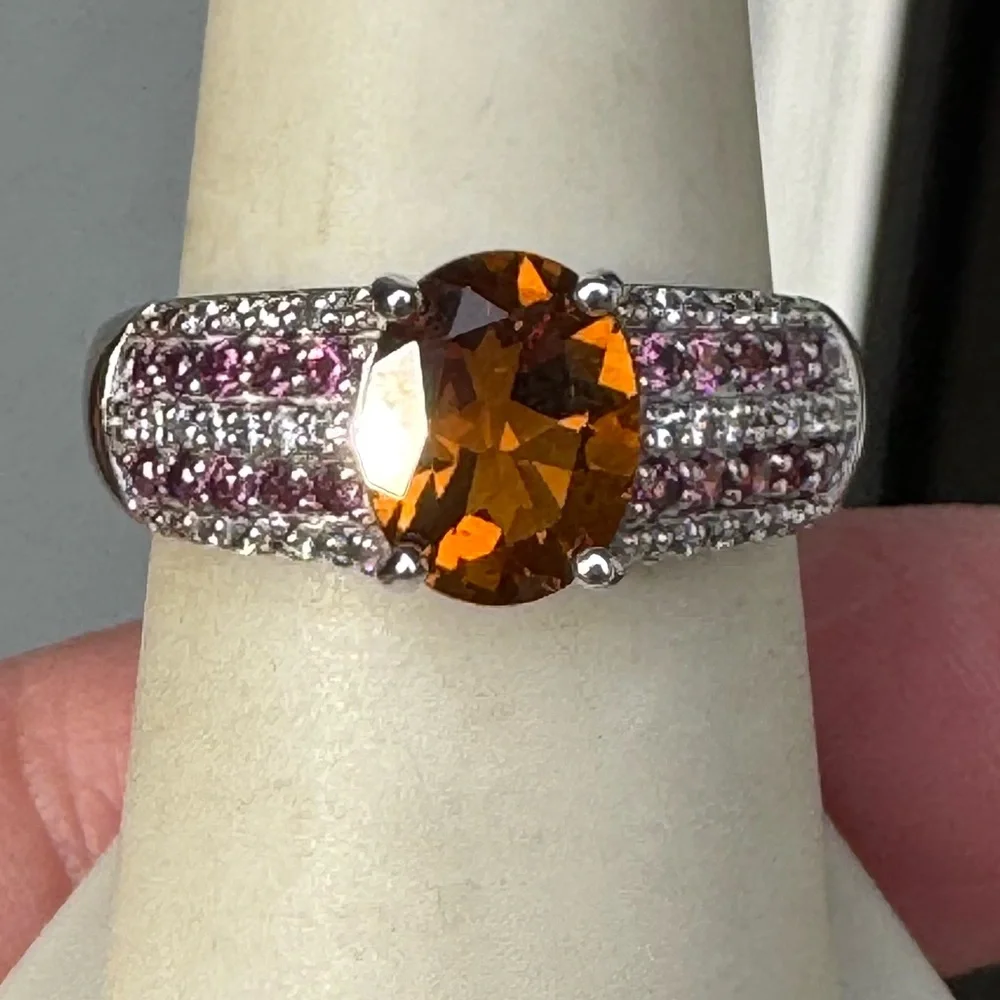 925 Spessartine & Rubellite Ring